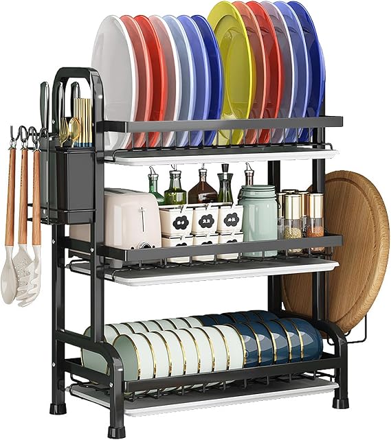 Dish Drying Rack,Dish Racks Drainer,Keep Kitchen Sink Shlef Organized