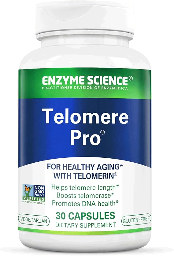 Enzyme Science Telomere Pro - Cellular Health, Non-GMO - 30 Caps