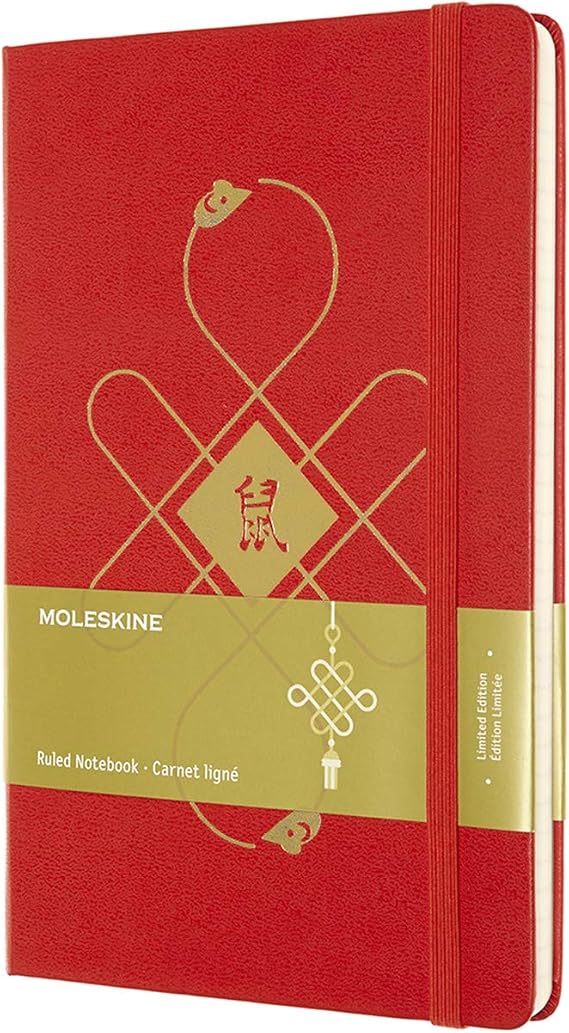 Moleskine Limited Edition Notebook Chinese New Year, Year of the Rat, Large (5" x 8.25") Ruled, Rat, 240 Pages