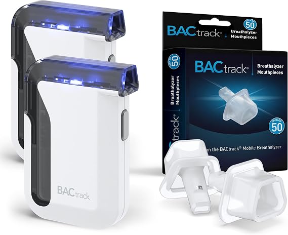 BACtrack Mobile Smartphone Breathalyzer (2 Pack) & 50 Pack Mouthpieces