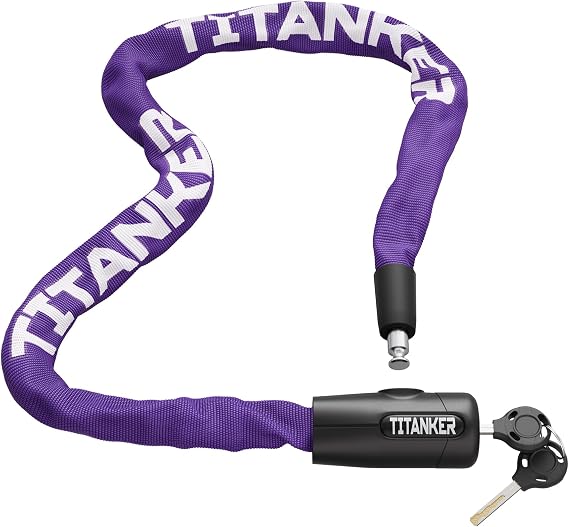 Titanker Bike Chain Lock with Keys, 3.3 Feet Security Heavy Duty Anti-Theft Bicycle Chain Locks for Bike, Motorcycle, Bicycle, Door, Gate, Fence, Grill (6mm, 8mm, 10mm Thick Chain)