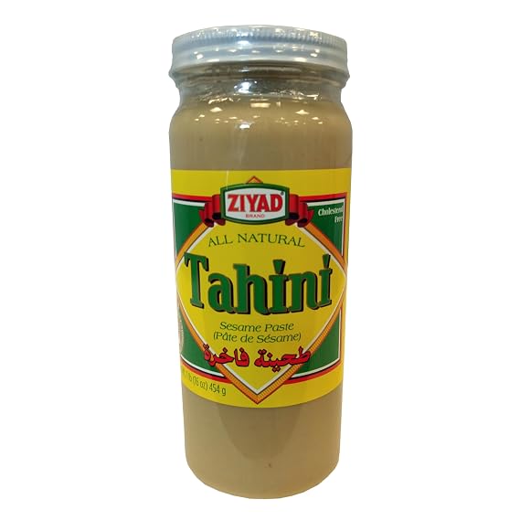 Ziyad Tahini Paste, Ground Sesame Seed Paste, 16 oz, Smooth and Creamy, Perfect for Hummus, Dressings, and Middle Eastern Cuisine