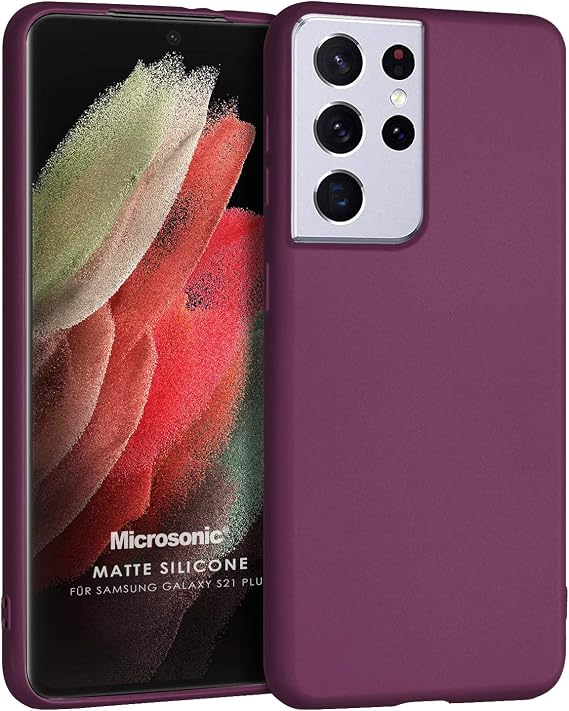 Microsonic Matte Silicone Samsung Galaxy S21 Ultra için Kılıf Mor [Galaxy S21 Ultra ile Uyumlu Kılıf - Mor]