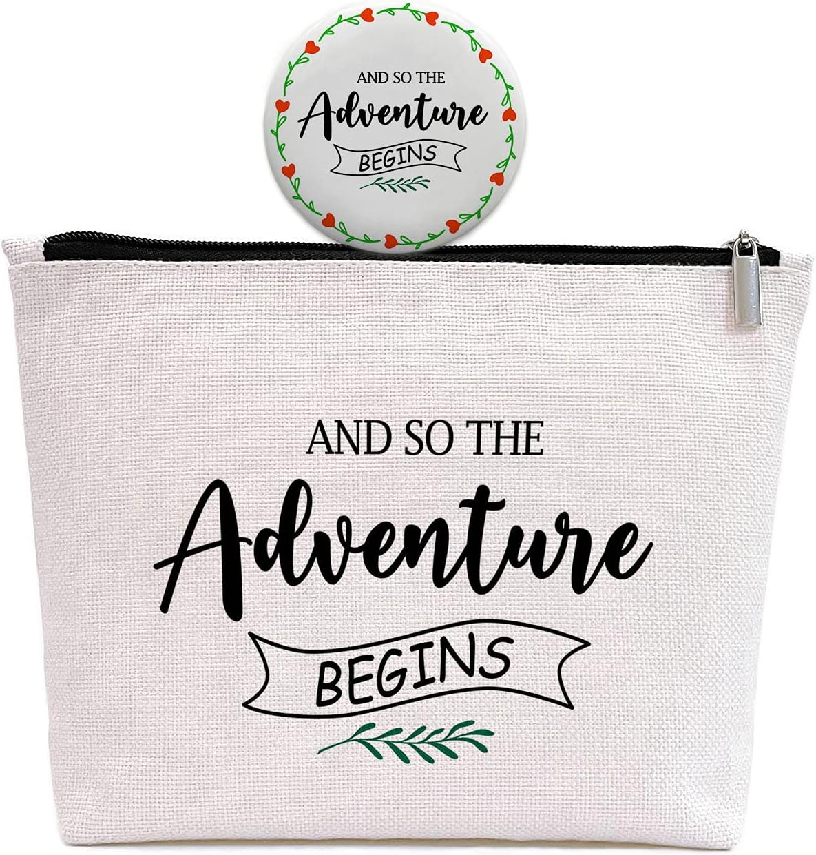 Graduation Gift for Her, Bridal Shower Gifts for Bride, Wedding Bachelorette Engagement Gifts, Going Away, New Job, Divorce, Farewell Gift for Women, And So The Adventure Begins, Makeup Bag