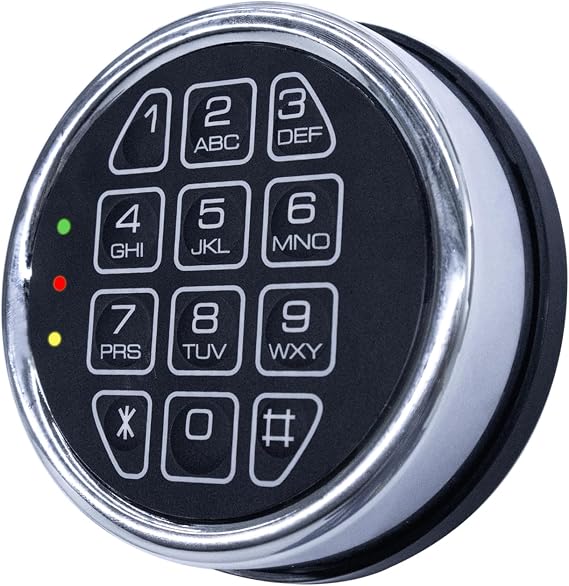 Electronic Gun Safe Lock Replacement Keypad with Solenoid Lock - Silver