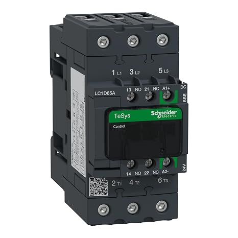 Schneider Electric, TeSys D contactor - 3P - <= 440 V - 65 A AC-3-24 V DC coil, LC1D65ABBE