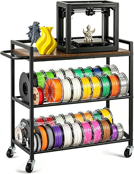 facka 3Dプリンタースタンド フィラメントストレージ付き 3段3Dプリンターデスクテーブル