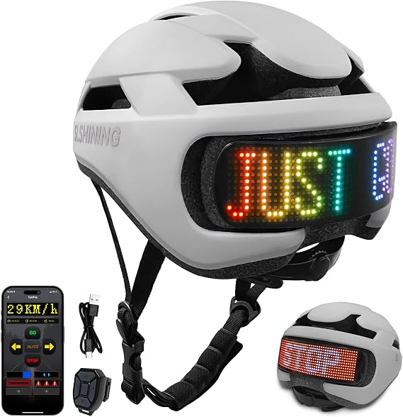 Smart Bike Helmet with Light: Bicycle Helmets for Adult Teens for Mountain & Road Cycling Electric Scooter Skateboard Skating