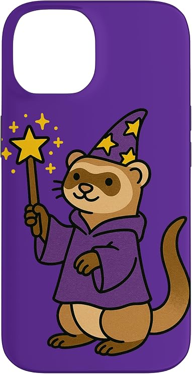 Wizard Ferret Illustration Magical Ferrets Design Case for iPhone 14