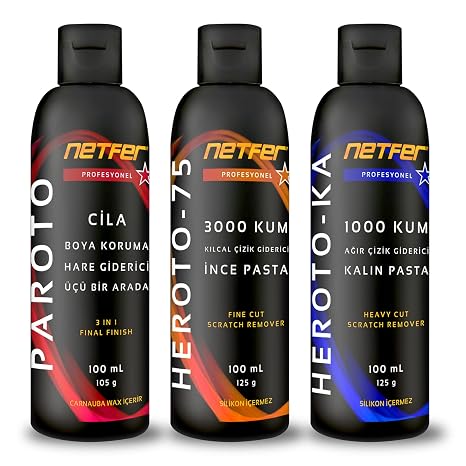 Netfer 3'lü İnce Kalın Pasta Cila Set - 3x100 mL