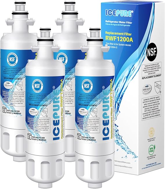 ICEPURE 46-9690 ADQ36006101 Water Filter Replacement for LG LT700P, 4 PACK