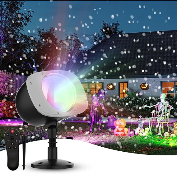 Christmas Snowfall Projector Lights, Holiday Projector Lights Waterproof Snow Flurries Landscape Spotlight with Remote for Xmas Party Wedding Home Decor