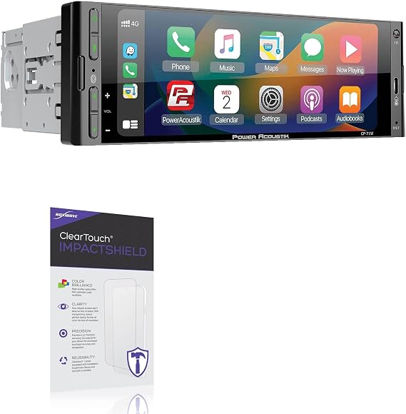 BoxWave Screen Protector Compatible with Power Acoustik CP-71W - ClearTouch ImpactShield (2-Pack), Impenetrable Screen Protector Flexible Film