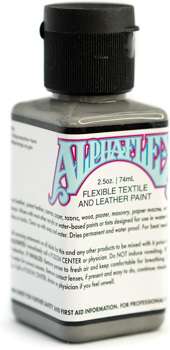 AlphaFlex - Alpha Grey - Inspiring Paint for Leather and Textile Sneaker Art, 2.5 oz