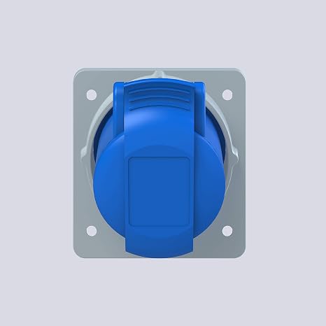 ABB 216RAM6 Panel Mounted Socket Outlet IP44 Waterproof, 2P+Earth, Blue, 6h, 16 Amp (ABB2CMA170004R1000)