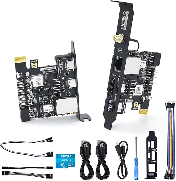 Sipeed NanoKVM-PCIe IP-KVM Remote Control Operations Maintenance Server, DDR3 RISC-V Linux Development Board, 1TOPS NPU 1GHz SG2002 RISC-V CPU, HDMI USB 100M Network Port (NanoKVM-PCIe ETH)