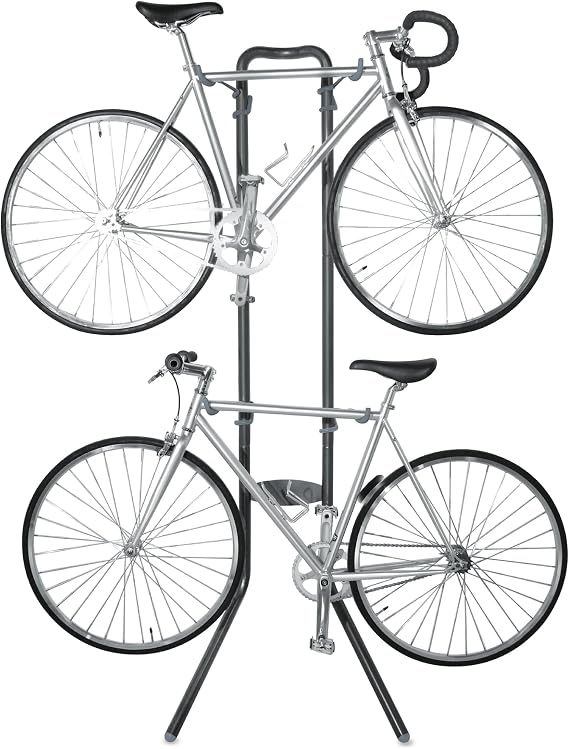 Rugged 2 Bike Rack for Garage & Home by Delta Cycle No Drilling Required Fully Adjustable Gravity Storage Rack for Any Style Bicycle Leaning Wall Rack Holds Up to 100 lbs