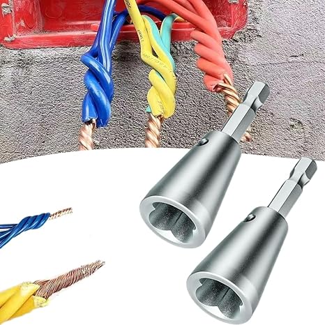 Wire Twisting Tool Wire Twister Wire Connector,Fairmood Wire Twister,Wire Stripper Wire Twister Tool for Drill,Wire Twisting Tool for Drill,Fast Electrician Wire Twisting Tool (2PCS)