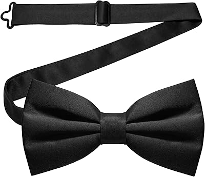 JEMYGINS Solid Color Pre-tied Bow Tie Adjustable Bowtie for Men