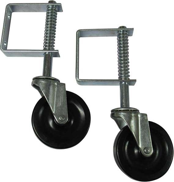 Spring Loaded Gate Wheel 4" (Heavy Duty Sliding Fence Support Jockey Door 100MM) (Pack of 2)