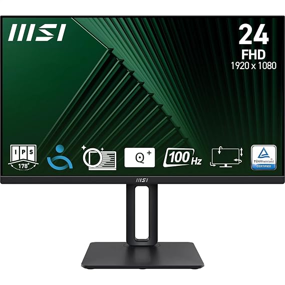 MSI 23.8" PRO MP245PG Enterprise Monitor, FHD, 16:9, Flat, IPS, 100Hz, 1ms, Adaptive-Sync, Pivot