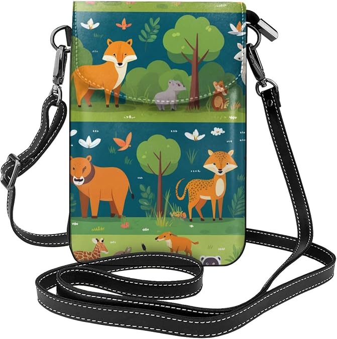 Small Crossbody Bags for Women,Leather Shoulder Bag for Cell Phone Purse with Strap and Eiffel Tower Printed