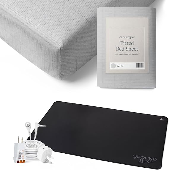 GroundLuxe Twin Light Gray Grounding Sheet & Mat Bundle
