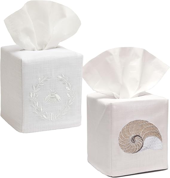 Shell + Bee Tissue Box Cover Two-Pack Bundle