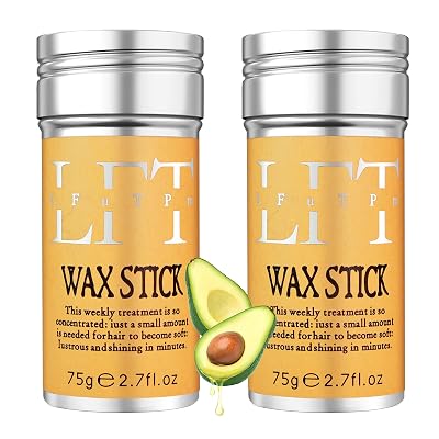 Hair Wax Stick, Nourishing Hair Styling Paste - Use to control flyaway edges for smooth hairstyles for mens, womens and childrens hair styling, 2.7 Oz x 2