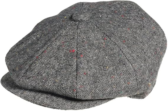 PEAKY BLINDERS 8 Piece 'Newsboy' Style Flat Cap -Tweed Wool Fabric Variations