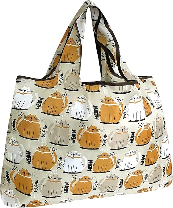 allydrew Large Foldable Tote Nylon Reusable Grocery Bags