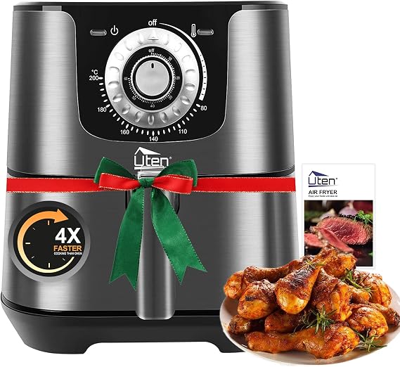 Uten 5.8 Quart Air Fryer, 1700W, Bake, Roast, Reheat, Black