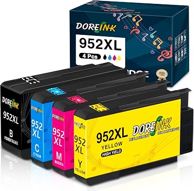 952 952XL Ink Cartridge Combo Pack Replacements for HP OfficeJet Pro 8710 7740 8720 8715 8210 8740 8702 7720 8725 8700 8730 Printer Ink 1 Black 1 Cyan 1 Yellow 1 Magenta
