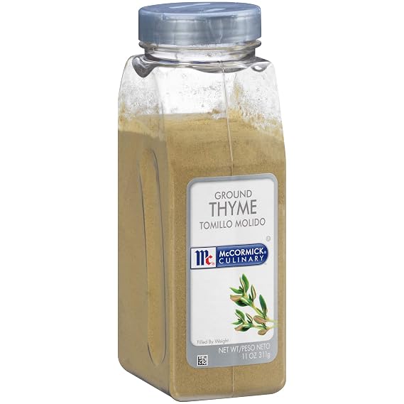 McCormick Culinary Ground Thyme, 11 oz - One 11 Ounce Container of Ground Thyme Seasoning, Best with Chowders and Soups, Meat, Seafood, Mashed Potatoes and More