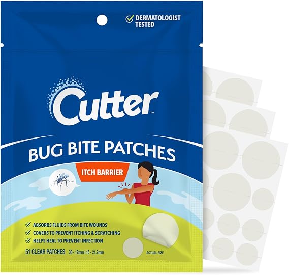 Cutter Bug Bite Itch Relief Hydrocolloid Patches, 51 Count