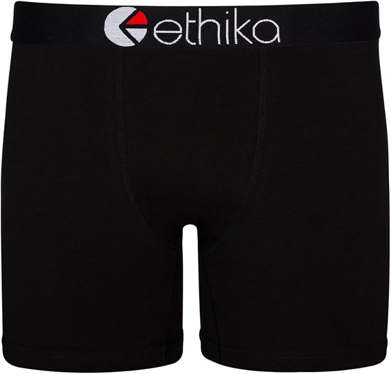 Ethika Men's Mid Boxer Brief, BlackOut(BLK,M)