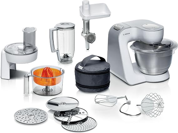 Bosch CreationLine Stand Mixer, 7 in 1 Functions, MUM58259GB, White/Silver