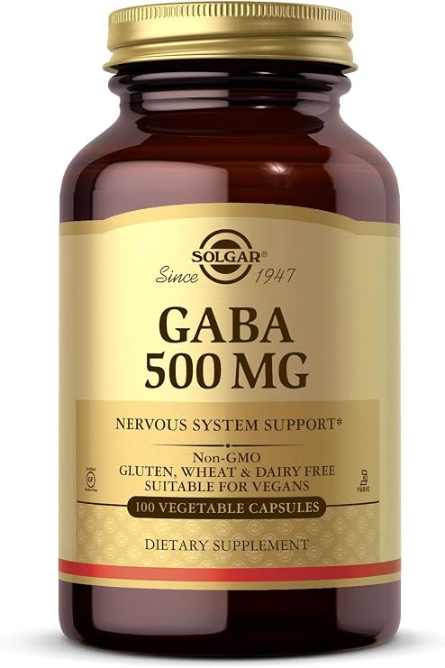 Solgar GABA 500 mg, 100 Vegetable Capsules, Nervous System Support