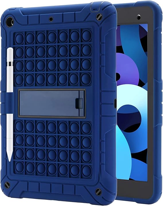 XZC iPad 9th/8th/7th Generation Case (iPad 10.2 Case 2021/2020/2019) Shockproof Drop Protection iPad Cover with Pencil Holder Kickstand Shoulder Strap (Dark Blue) | Shockproof Drop Protection, Pencil Holder, Kickstand, Shoulder Strap