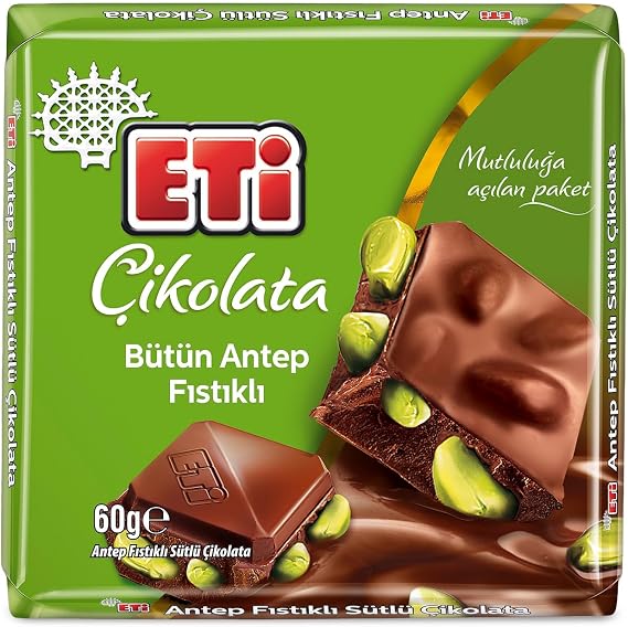 Eti Antep Fıstıklı Kare Çikolata 60 g