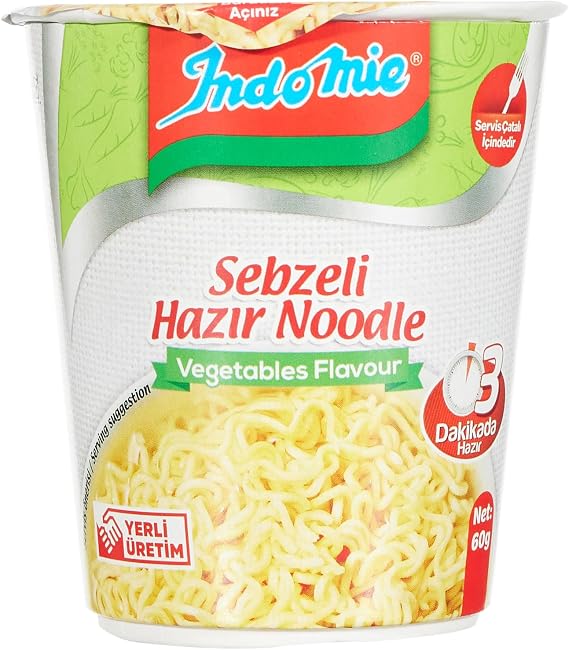Indomie Bardak Sebzeli Noodle Koli 24'lü (60 Gr x 24 Adet)