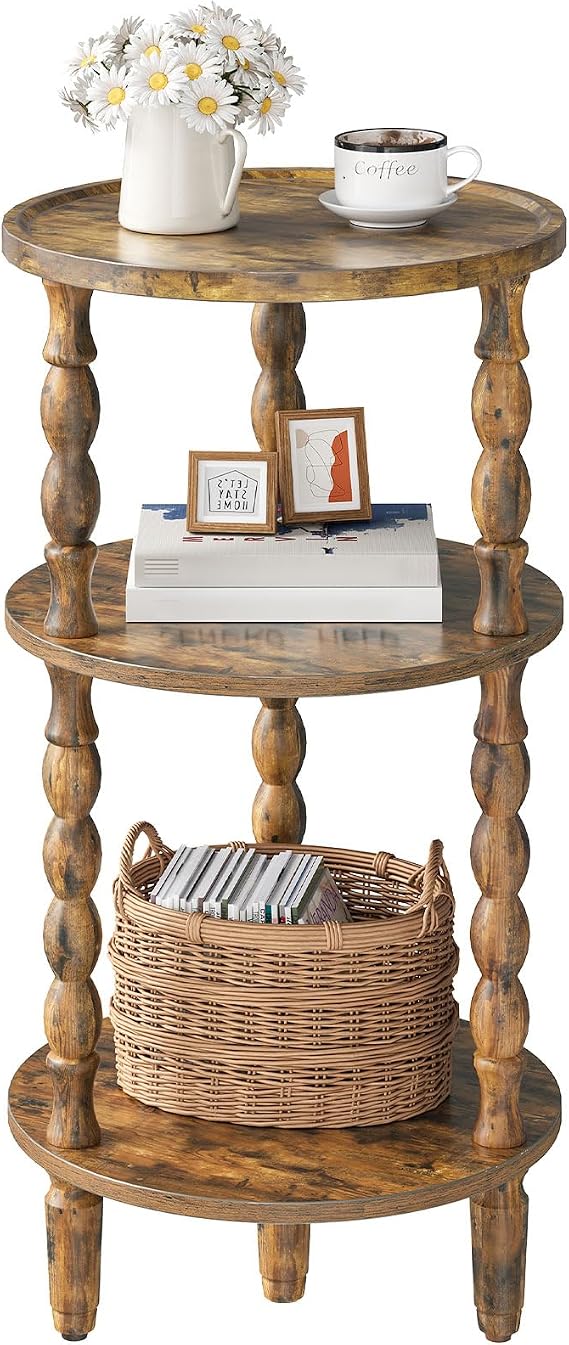 HOOBRO Small Round Side Table for Small Space, Round Accent End Table