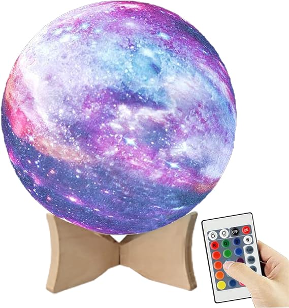 YouOKLight Moon lamp, 16 Colors LED Star Light Kids Night Light Galaxy Lamp with Stand, Remote, Touch Control and USB Rechargeable, 3D Night Lamp for Baby Kids Lover Birthday Party Gifts (5.9 Inch)...