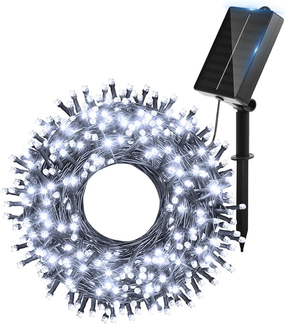 Ollny Solar Lights Outdoor Garden 20m 200 LEDs Fairy String Light 8 Modes [Energy Class G]