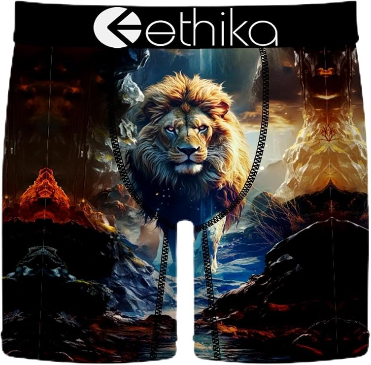 Ethika Men's Mid Boxer Brief, Grit & Glory