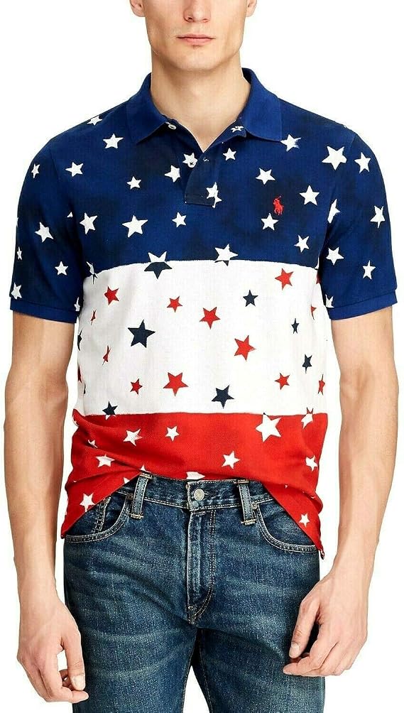 Polo Ralph Lauren mens Classic-fit Americana Star Mesh Polo Shirt