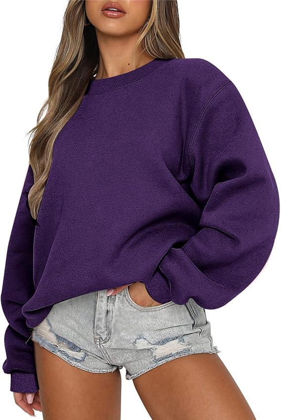 Ceboyel Women Oversized Pullover Sweatshirts Crewneck Sweater Y2K Trendy Witner Fall Hoodie Fashion Outfits Clothes 2023