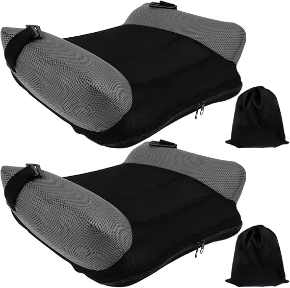 2Pcs Inflatable Booster Seat, Quick Inflate & Portable Travel Booster Seat with Storage Bag, Comfort Backless Car Cushion Car