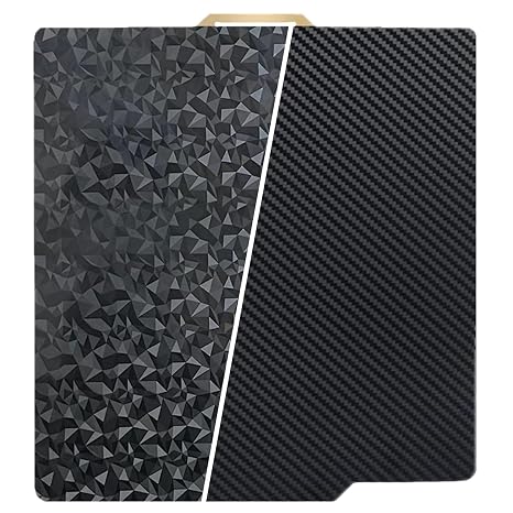 Small PEO PET Build Plate Bambu Labs X1/P1/P2/X2/A1 Build Plate 257x257mm | Diamond+Carbon Fiber PEO PET Build Plate for Bambulabs X1C X1E P1P P1S A1 P2S X2D 3D Printers,Flexible Spring Steel Sheet