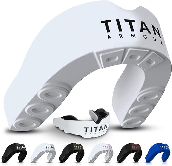 Titan Armour Gum Shield, Custom-Fit Mouth Guard for Boxing, White Adult